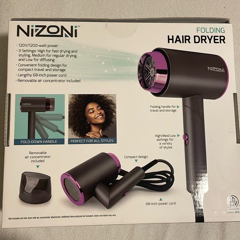 New NIZONI folding hair dryer